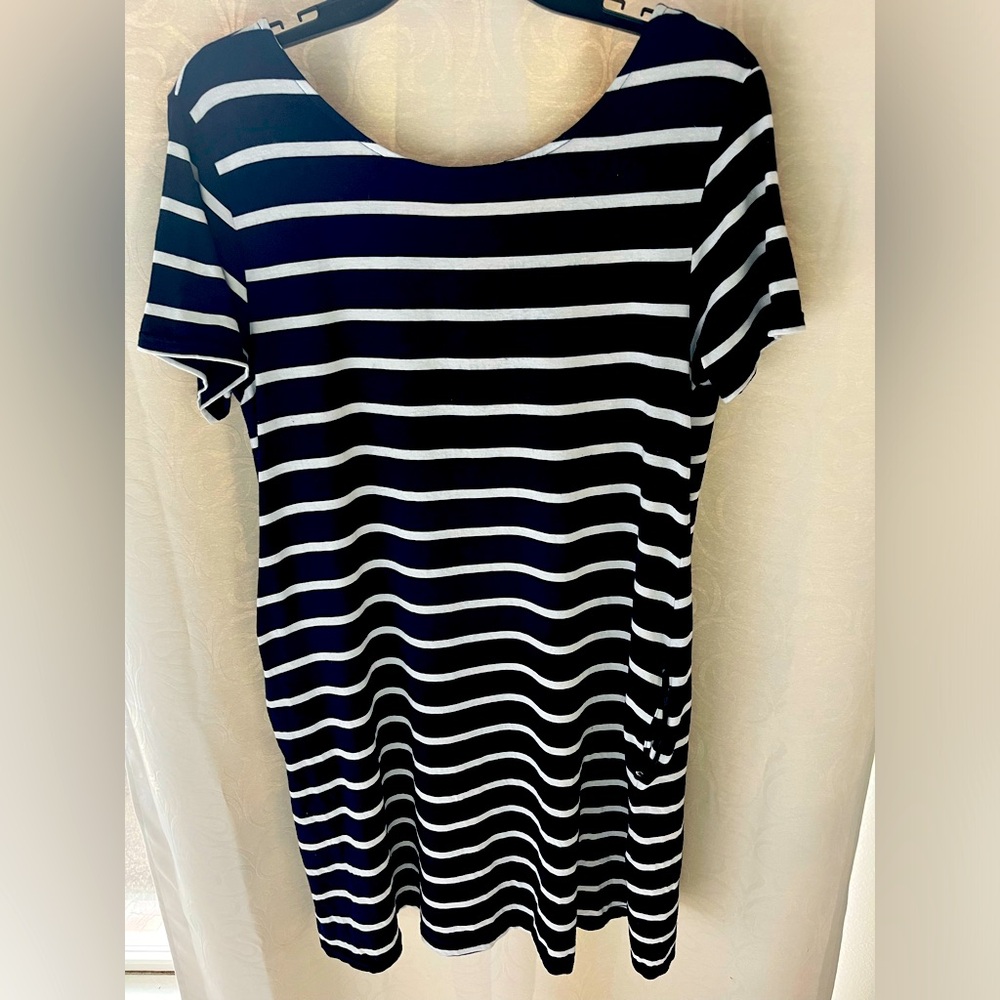 Navy & white stripe dress by Truth nyc